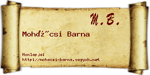 Mohácsi Barna névjegykártya