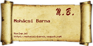 Mohácsi Barna névjegykártya