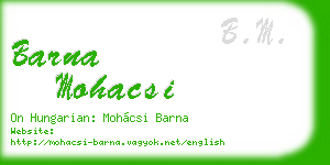 barna mohacsi business card