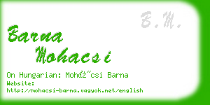 barna mohacsi business card